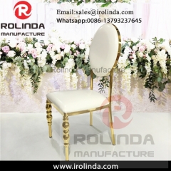 Metal golden wedding chairs for bride and groom