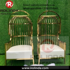 designer hot sale gold stainless steel armchair