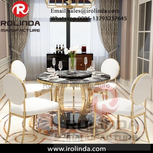 Dining room furniture round back stainless steel hotel dinner chair