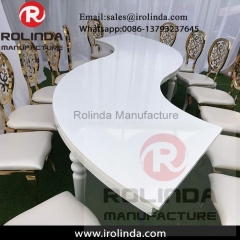 elegant colour white s shaped center table , unique center table