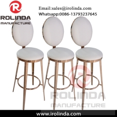 Luxury stainless steel round back bar stools