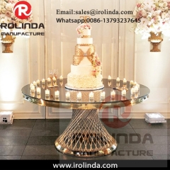 Customized Size bird nest base glass top hotel round table