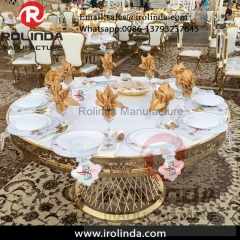 Nest shape gold base mdf top restaurant table and chair set