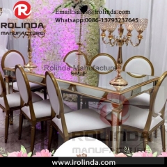 fashionable high end metal gold wedding chairs and tables