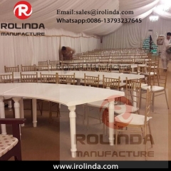 Wedding Furniture 20 seaters high gloss white round mdf tables