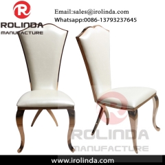 Wedding furniture royal stainless steel frame gold carved dining chair