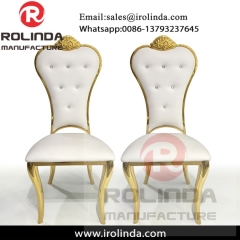 white leather cushion upholstered wedding dining chairs