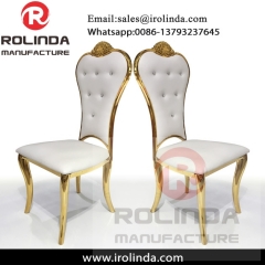 white leather cushion upholstered wedding dining chairs