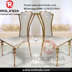 King and queen carved gold gilt reception stainless steel chair