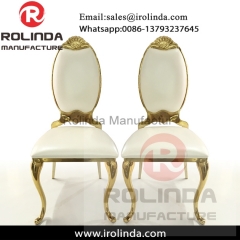 Crown design pu leather gold frame wedding wholesale throne chair