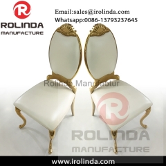 Crown design pu leather gold frame wedding wholesale throne chair