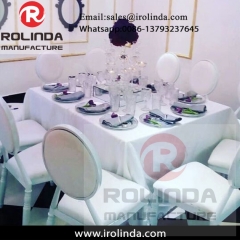 attractive price cheap round back white aluminium banquet chairs with cushion