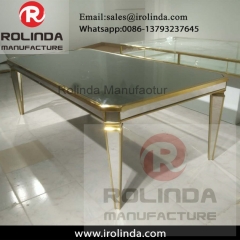 durable stainless steel banquet used fancy mirror dining tables