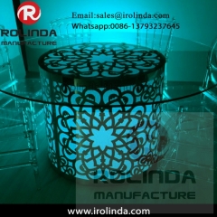various colours event rental furniture round dinning table set glass