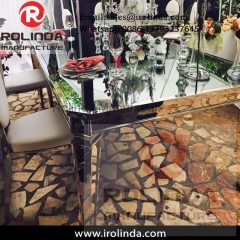 durable stainless steel banquet used fancy mirror dining tables