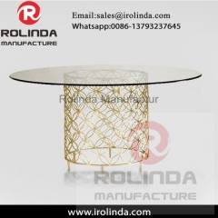 wedding mirror glass stainless steel dining table round