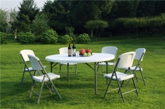 Common Use Hot Sale Outdoor Popular HDPE Plastic 5FT 60inch Round Folding Picnic Dining Table
