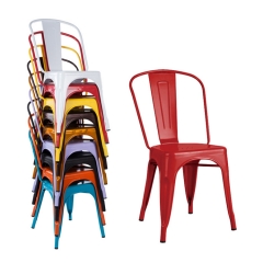 Cafe Marais Metal Tolix Chair Metal Frame Restaurant Metal Industrial Dining Chairs Stackable Tolix Chair Stackable