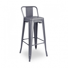 Industrial Design Stools with Back Rests Modern Stackable Restaurant Cafe Bar Chair Metal Tolix Dining Chair Tolix Stool with Small Backrest Pauchard Style