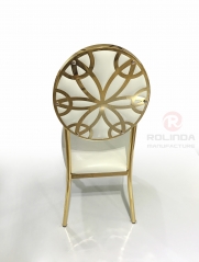 Gold Stainless Steel Frame with White Faux Leather chair