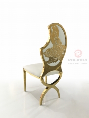 Wholesale Gold Stainless Steel Moon Design Leather Seat Wedding Chair