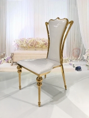 Banquet Chair Cover Stainless Steel High Back Outdoor Hotel Event Wedding Gold Label Metal Modern