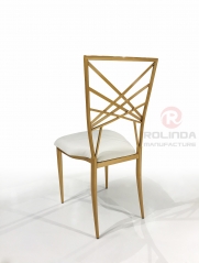 New Rental Wedding Stainless Steel Restaurant Chair X Back Dining Chair for Hotel Restaurant