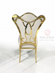 Gold Bracket Chairs Stainless Steel Dining Chairs for Wedding, Hall