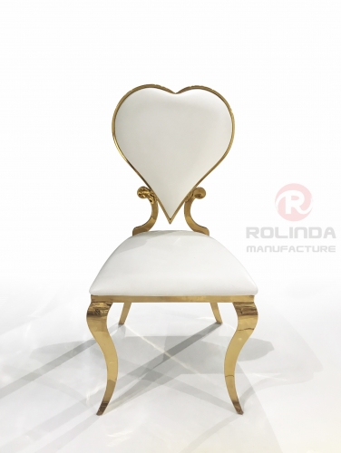 Wholesale Gold Stainless Steel White Leather Design Chair for Wedding, Restaurant, Hall