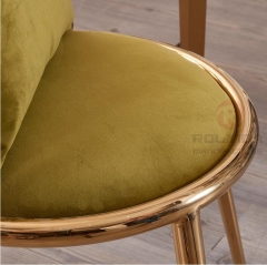 Nordic style bamboo shaped backrest gold stainless steel green Leatherbanquet hall chair