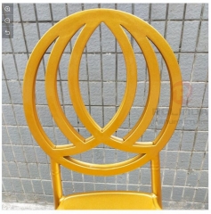 Round back gold outdoor dining wedding metal chair