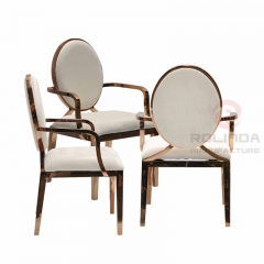 Round backrest widened stainless steel banquet hall chair