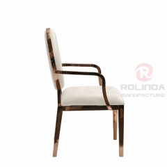 Round backrest widened stainless steel banquet hall chair