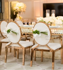 Round backrest widened stainless steel banquet hall chair