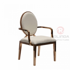 Round backrest widened stainless steel banquet hall chair