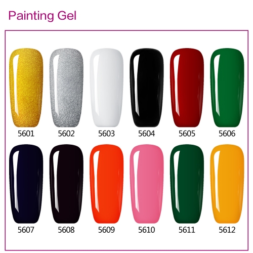 【color chart show only 】Painting Gel 12 colors