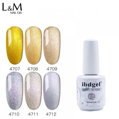 【Brillant Gold and Silver SERIES】idbgel  Brillant Gold and Silver Series Soak-off Gel Nail Polish Glitter Gold Silver Color Gel Polish