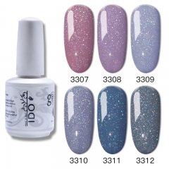 【Sandy Color Gel Polish 】ibdgel  IDO Sandy Glazed Nail Gel Polish Shimmer Morandi Color GelLak 15ml