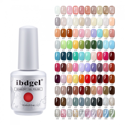 【Trendy Set 100 Colors】Ibdgel Whole Set 100 Colors 15ml  Gel Polish Varnishes UV LED Lacquer Clear Gel Set