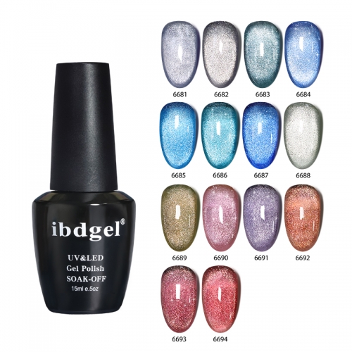 【Lively Crushed Diamonds Magic Box Cat Eye】Ibdgel 15ml Lively Crushed Diamonds Magic Box Cat Eye Magnetic Gel Shining Transparent Gel Polish Varnishes