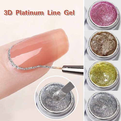 【3D Platinum Line Gel】Ibdgel 15g 3D Platinum Line Gel Mud Gel No Flowing Full Coverage Creamy Painting Thick Texture UV LED Nail Polish Color Pigment