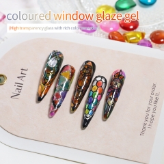 【coloured window glaze gel】Ibdgel 20 coloured window glaze gel Nail Polish Set Varnish Lacquer Art Gemstone LED&UV  Gel Polish Kit 15ml