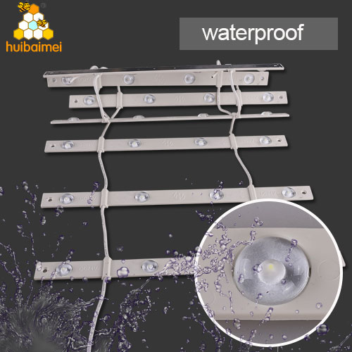 Waterproof back-lit LED lattice strip with lens