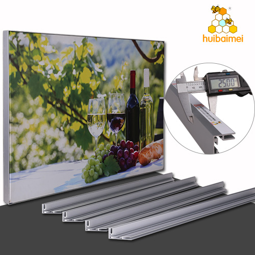 high quality led poster picture frame 25mm 35mm 2 side uses frameless aluminium extrusion profile