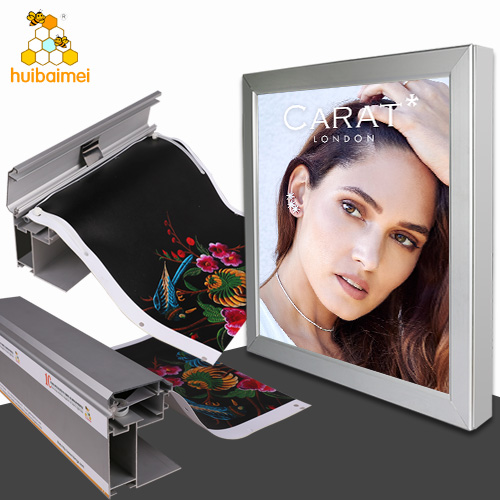 Front cover open 100mm snap photo frame fabric aluminum profile for large size fabric light box