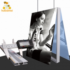 Factory price double side 40mm frameless fabric light box aluminum profile for brands display