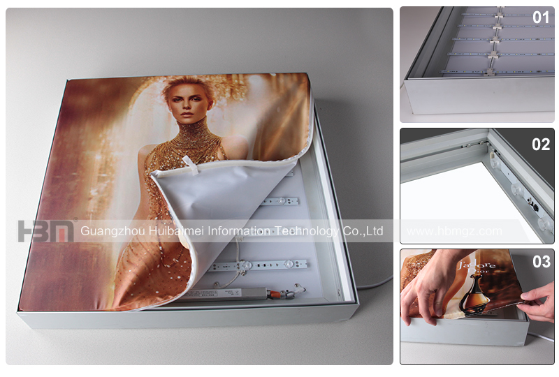 Frameless Fabric Aluminum Light Box Phototech Backlit LED Lightbox
