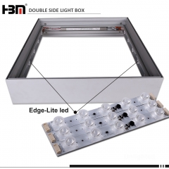100mm double sided edgelit LED fabric light box for Exhibition gallery