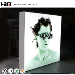 100mm double sided edgelit LED fabric light box for Exhibition gallery