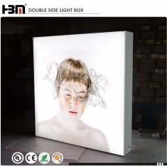 100mm double sided edgelit LED fabric light box for Exhibition gallery